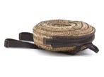 Mochila redonda de palma con cremallera camel